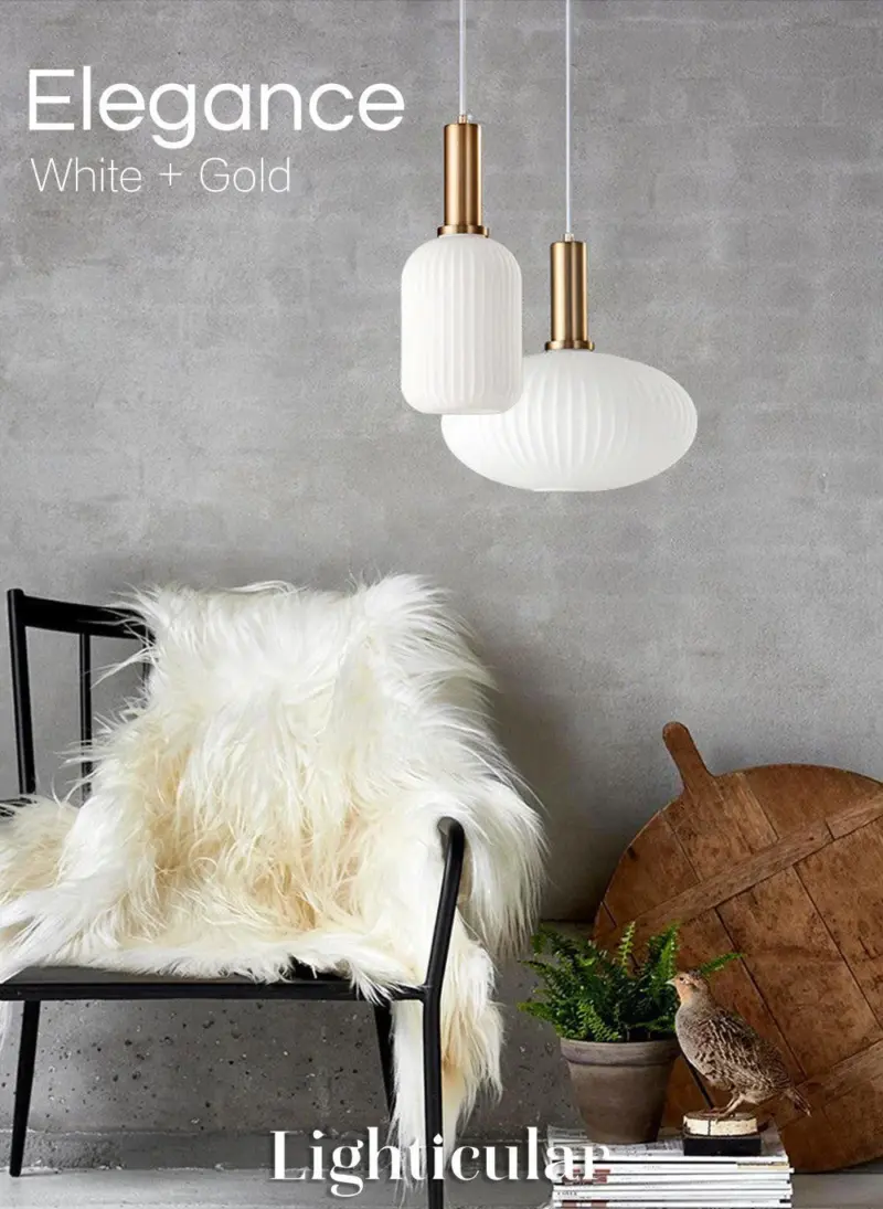 NoridcFlutedGlassPendantLightModernHomeDecor