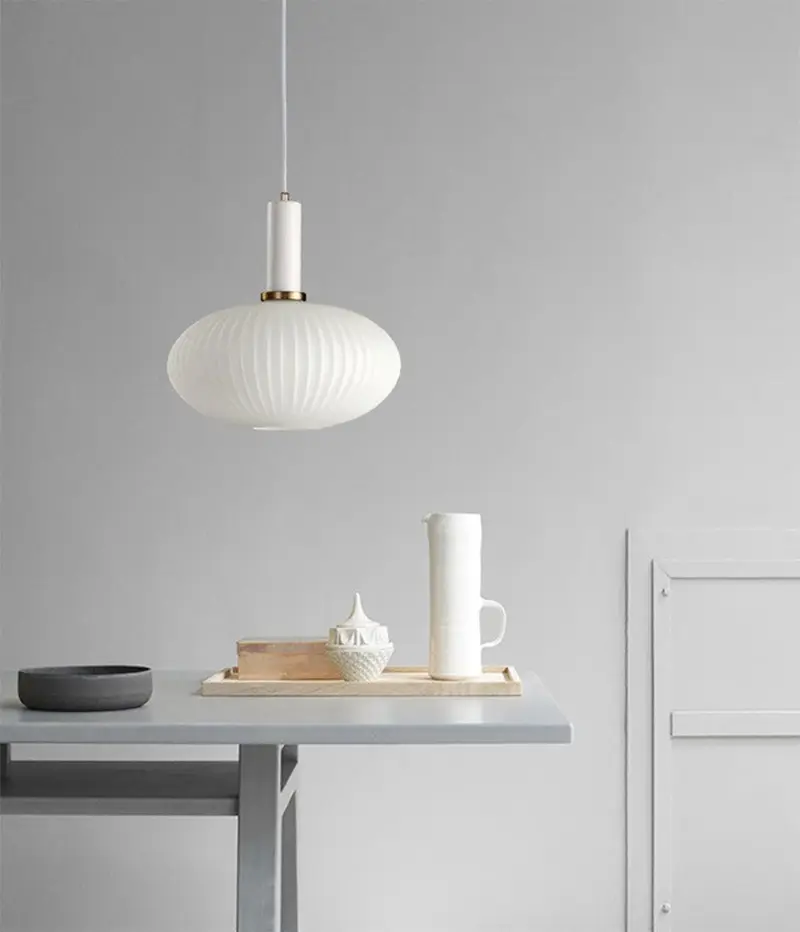 NoridcFlutedGlassPendantLightModernHomeDecor
