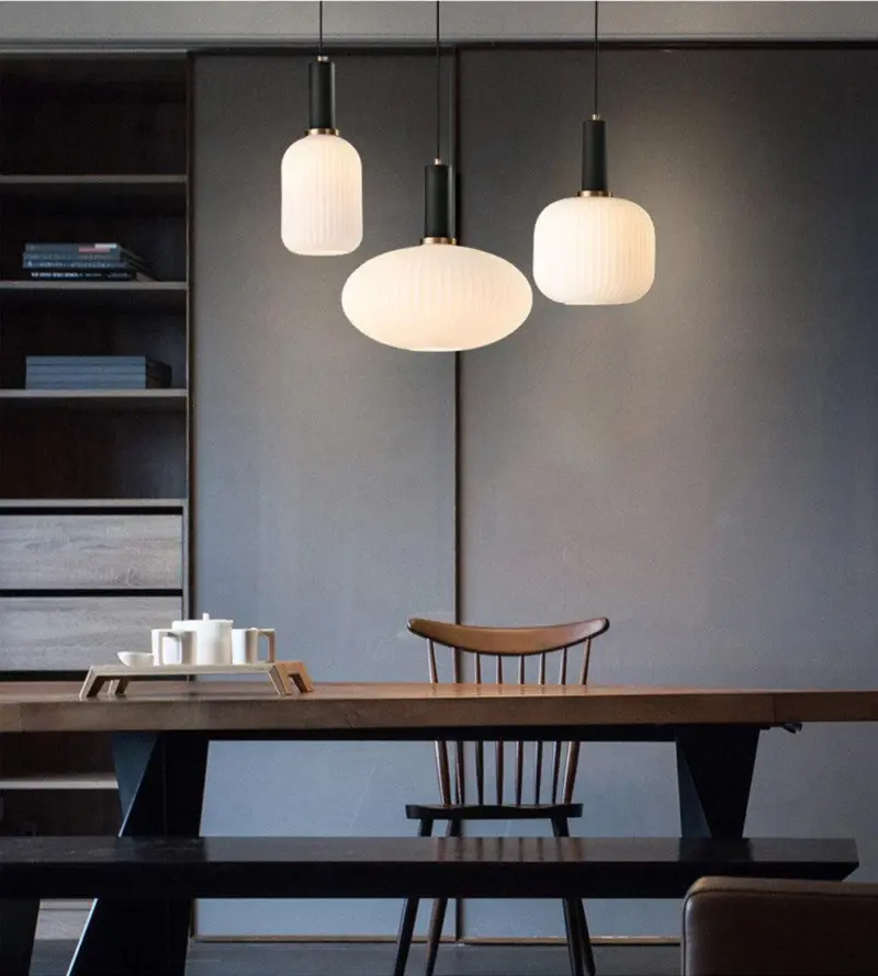 NoridcFlutedGlassPendantLightModernHomeDecor