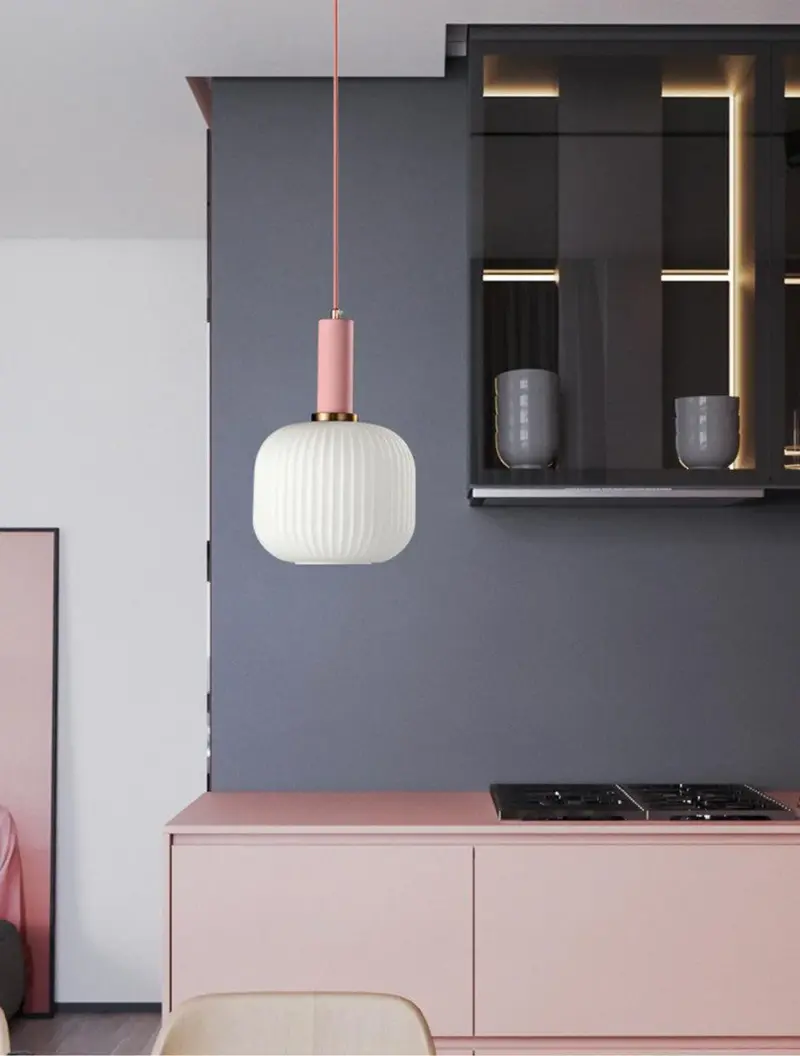 NoridcFlutedGlassPendantLightModernHomeDecor