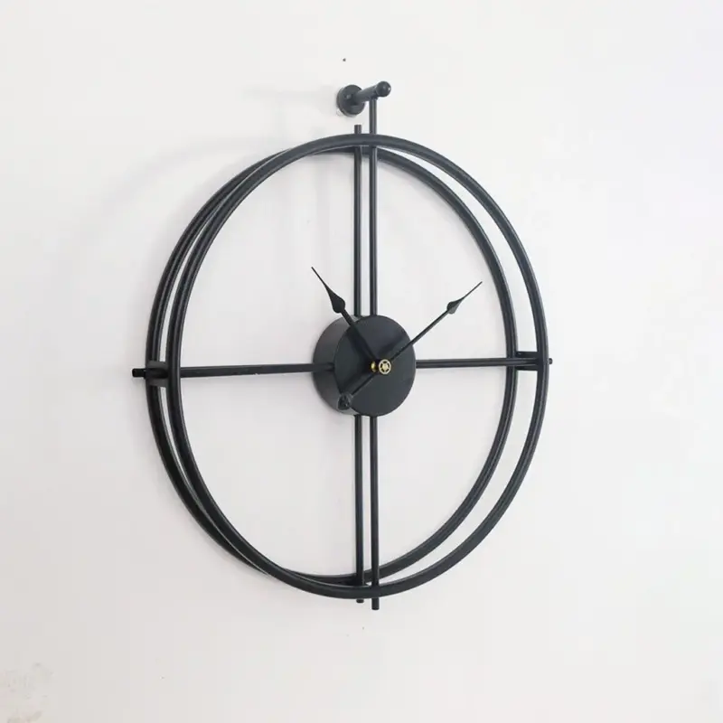 Nxpu50cm Wall Clock Retro Metal Wall Clocks Iron Round Large Outdoor Garden Home Office Living Room