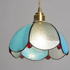 Homeko Stained Glass Dome Tiffany Pendant Light