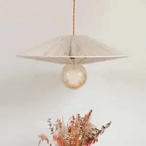 Homeko Hat Shape Rope Handmade Pendant Light For Living Room