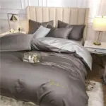 OLOEY 60S long staple cotton Bedding Set Egyptian Solid color embroidery Bed set Duvet Cover Bed 9de0b110 fb2a 4c53 bcd4 6ca6dd2c9ef0