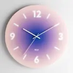 OPkSModern Minimalist Glass Wall Clock Sunset Decorative Bedroom Living Room Quartz Clock Home Decor Silent Study