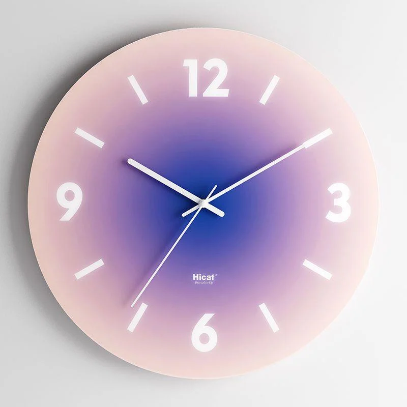 Opksmodern Minimalist Glass Wall Clock Sunset Decorative Bedroom Living Room Quartz Clock Home Decor Silent Study