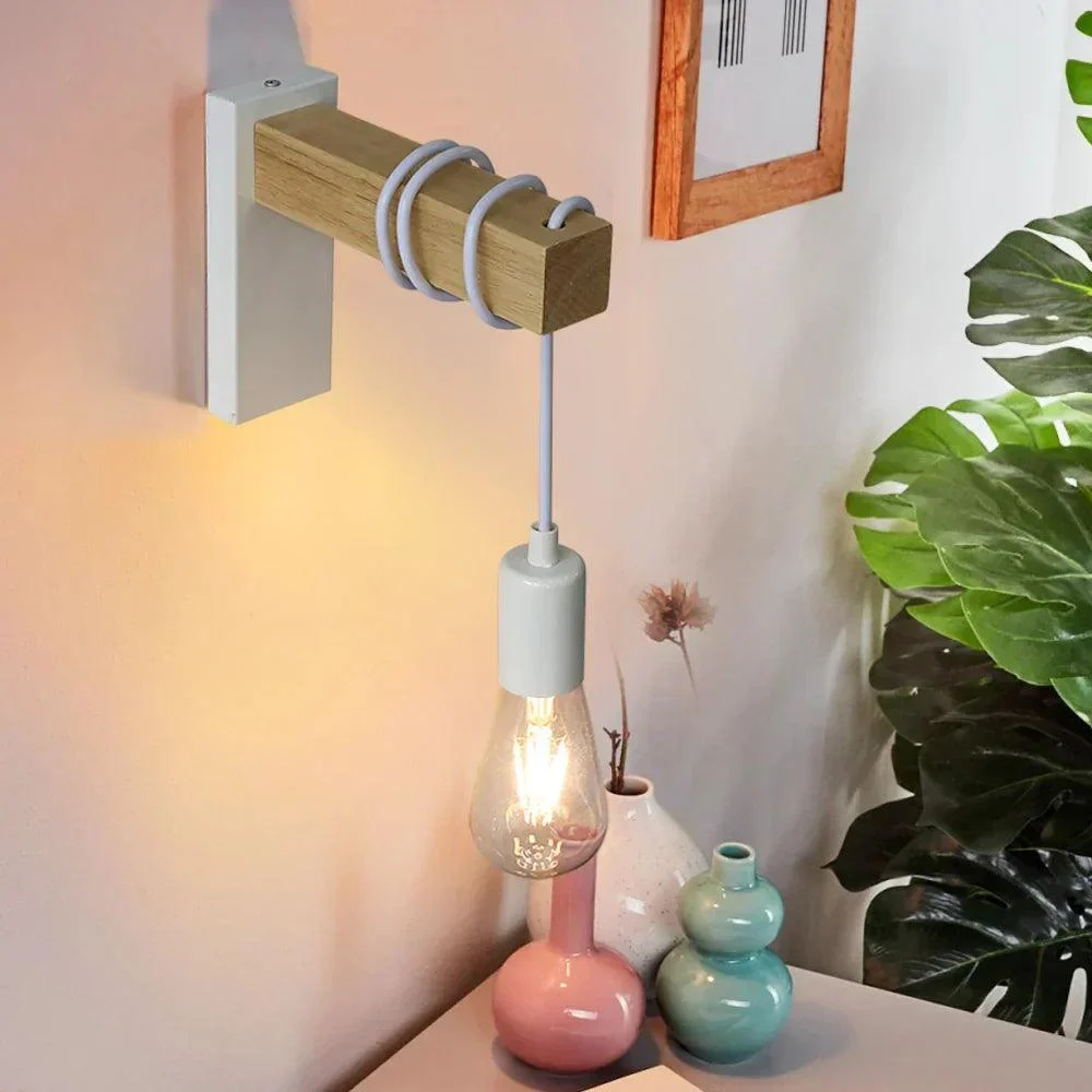 OakMetal - Wooden and Metal Wall Lamp - Homeko