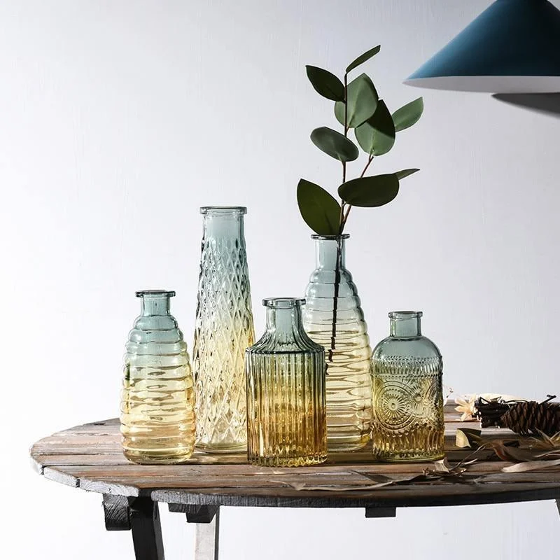 Ombré Glass Bottle Vases -