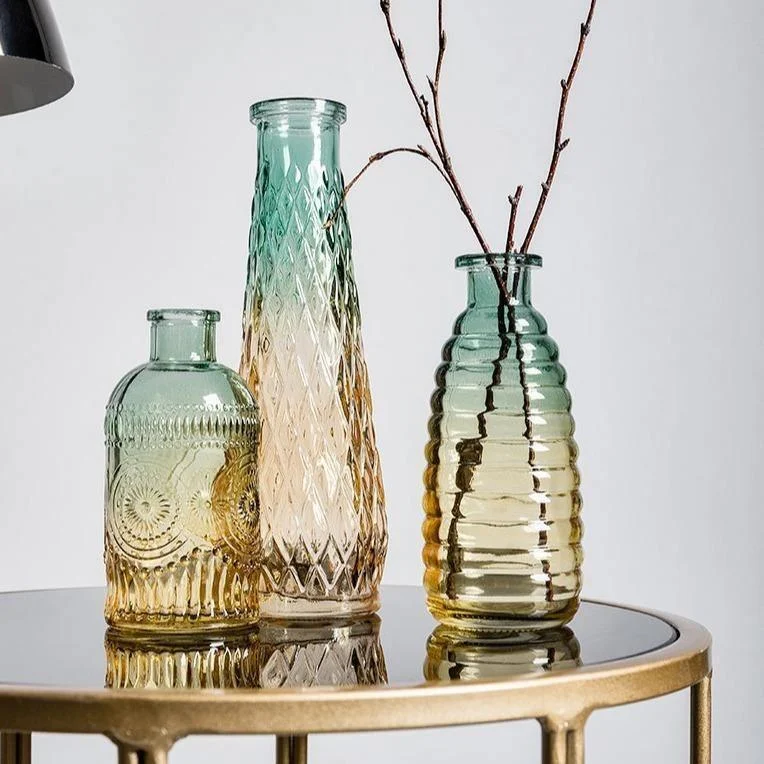 Ombré Glass Bottle Vases -