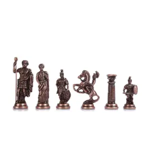 (Only Chess Pieces) Historical Antique Copper Rome Chess Pieces Sculptures and Statues (Board is Not Included)
