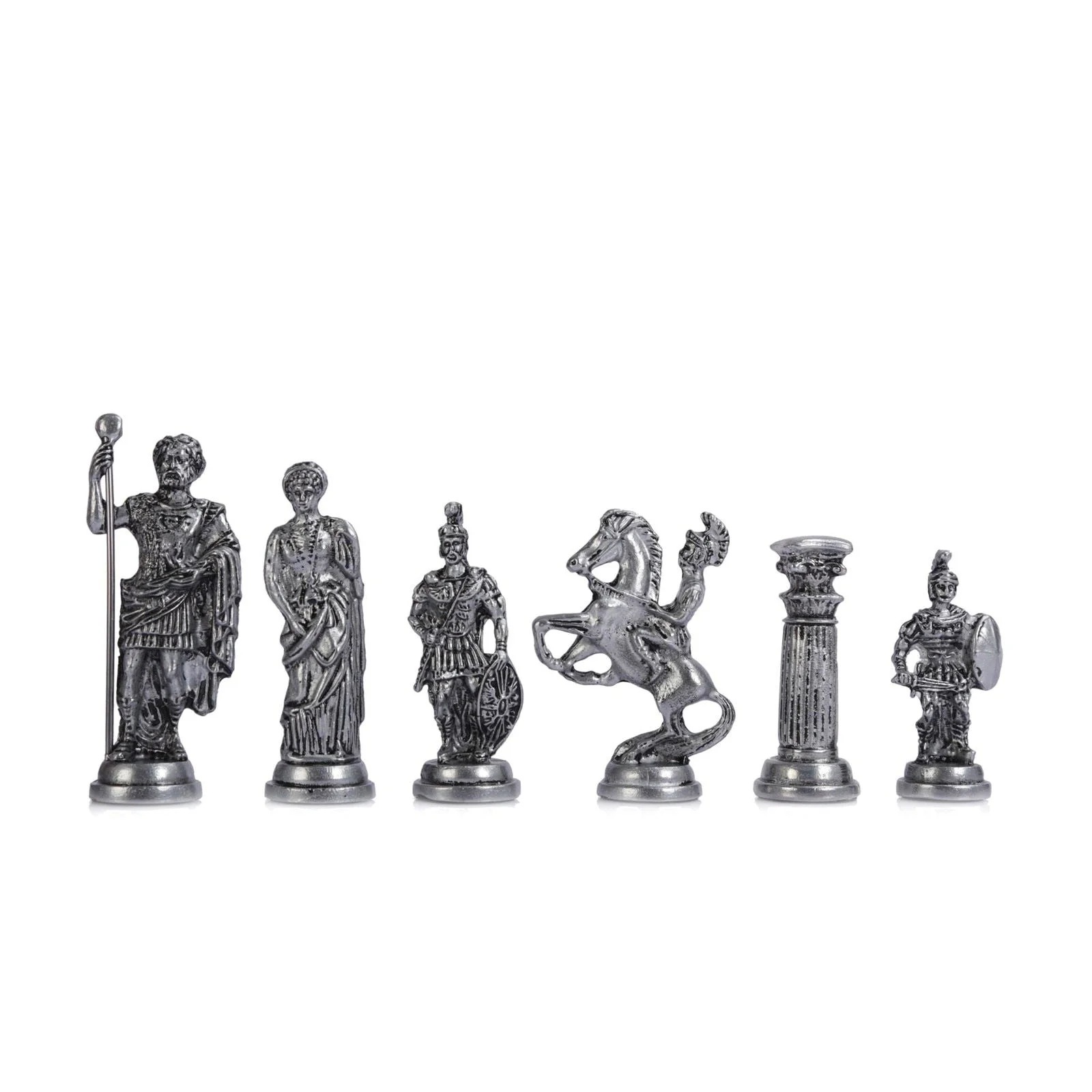 (Only Chess Pieces) Historical Antique Copper Rome Chess Pieces Sculptures and Statues (Board is Not Included) -