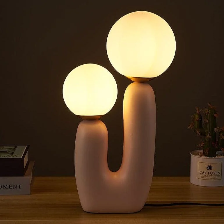 Organic Shape Twin Ball Table Lamp -