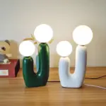 Organic Shape Twin Ball Table Lamp