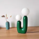 Organic Shape Twin Ball Table Lamp
