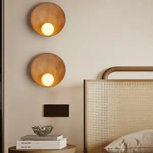Oriental Style Dish Wall Fixture Lamp