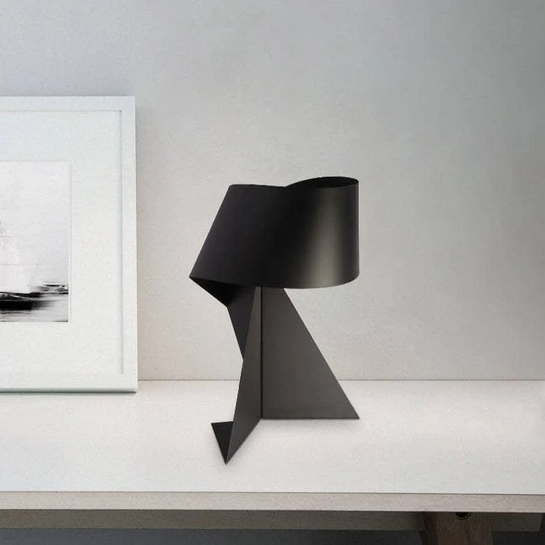 Origami-Inspired Minimalist Side Table Lamp: Artful Lighting -