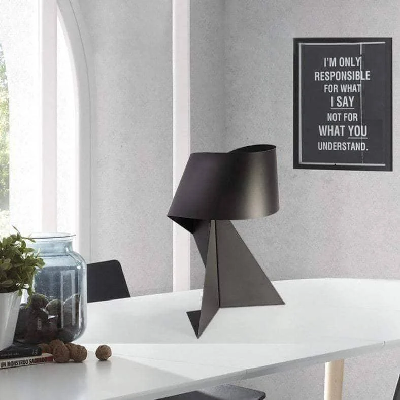 Origami-Inspired Minimalist Side Table Lamp: Artful Lighting -