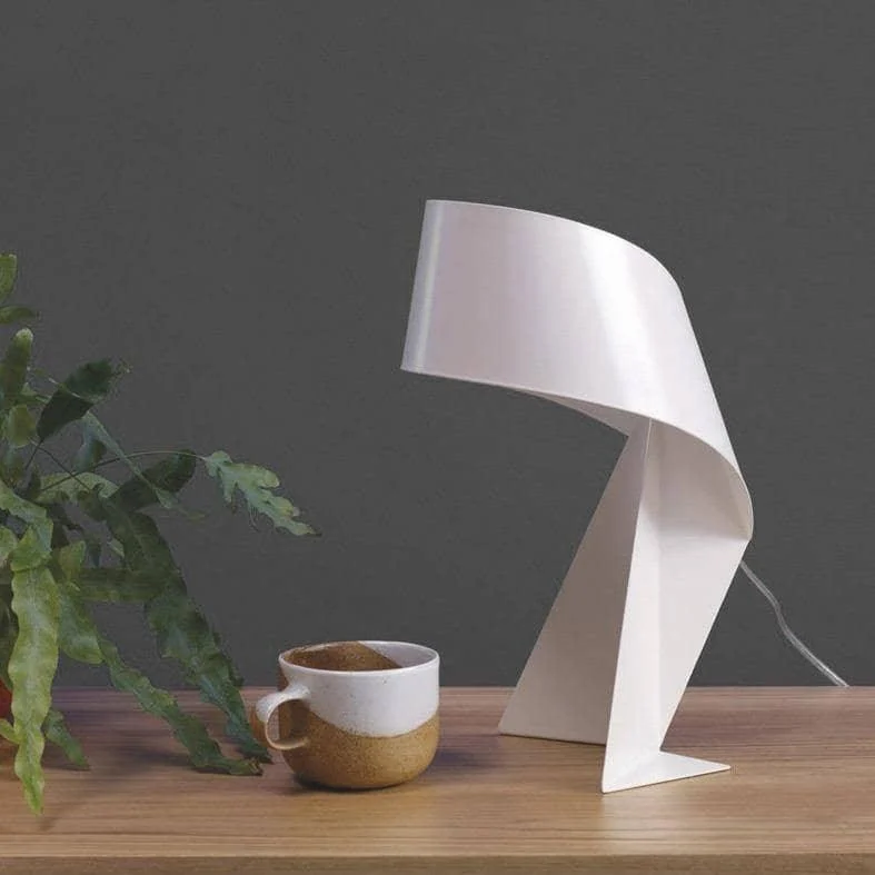 Origami-Inspired Minimalist Side Table Lamp: Artful Lighting -