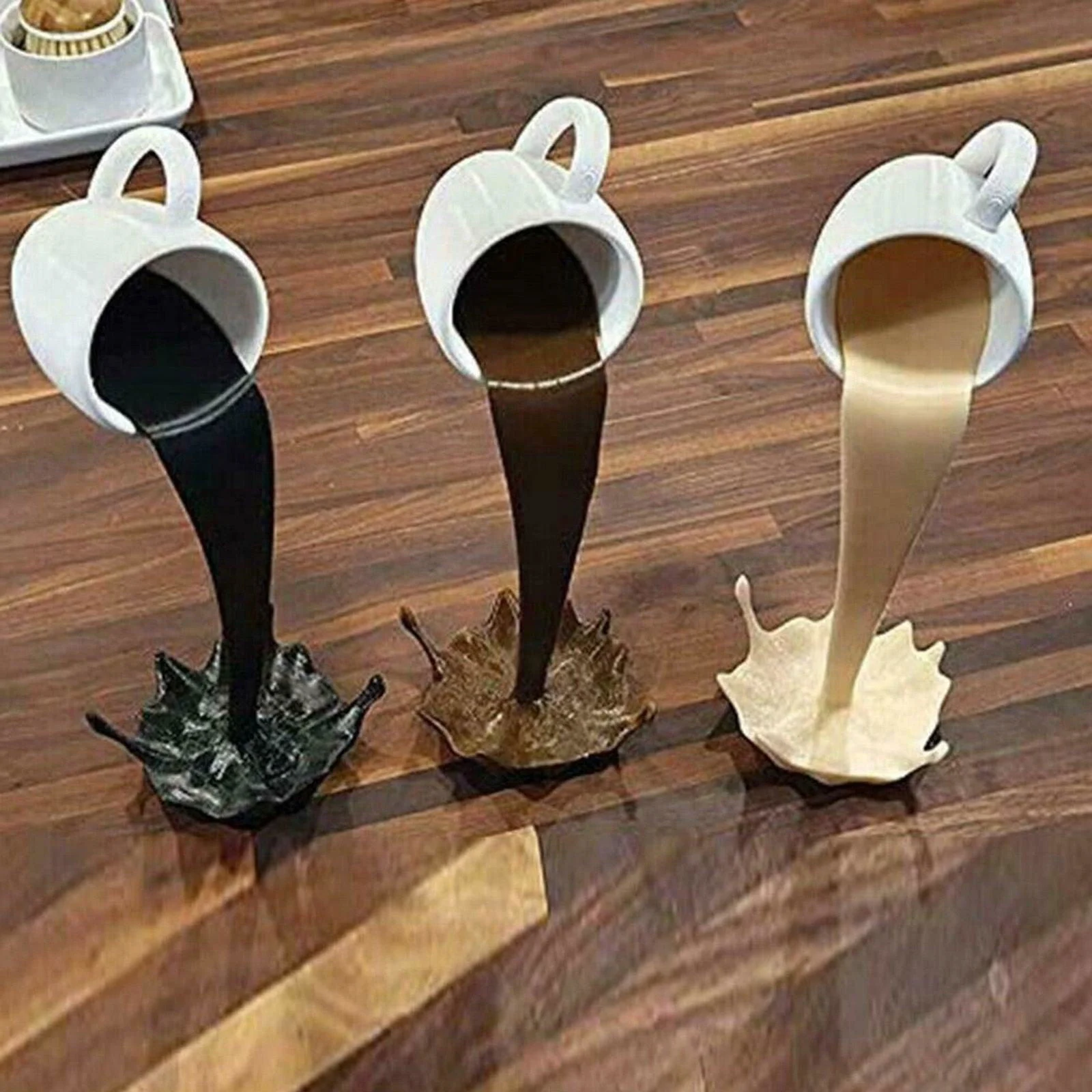 Original Floating Spilling Coffee Cup Sculpture -