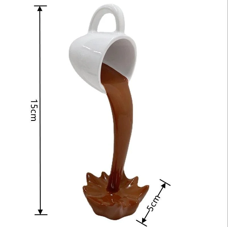 Original Floating Spilling Coffee Cup Sculpture -