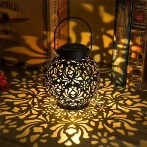 Solar hanging lamp - Iron art - Hollow LED - Garden projection