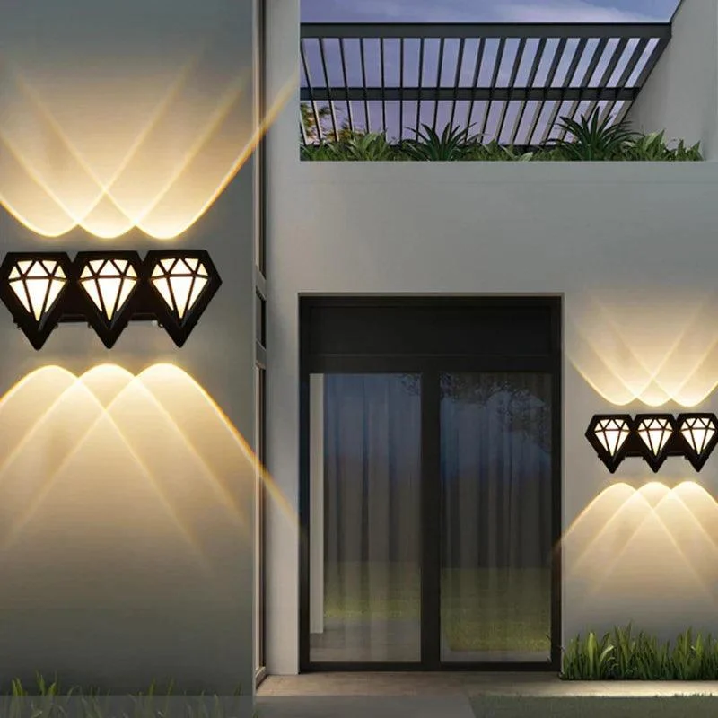 Outdoor Waterproof Wall Lamps Diamond Decoration Upper And Lower Light Wall Lamp Exterior Wall Waterproof Wall B3532d10 9f25 497f 8d8e E92b037b8f6b