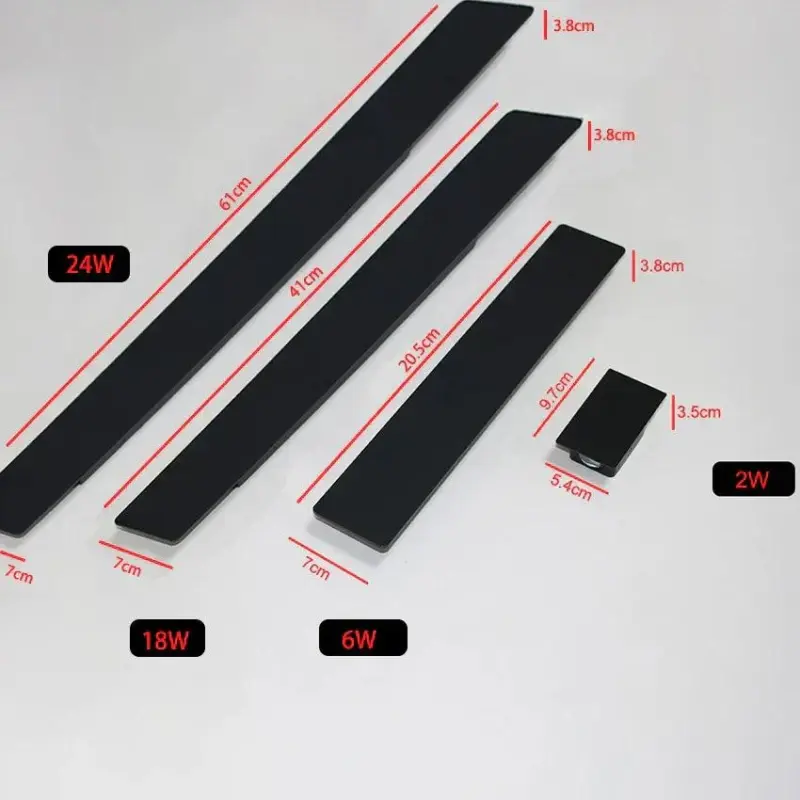 Outdoor Waterproof Wall Lamps Strip Aluminum Wall Lights 18W LED Black Wall Lamp Bedroom Exterior Outdoor 38291d8b 594b 4eb2 8c8c 29859d0ec9e7