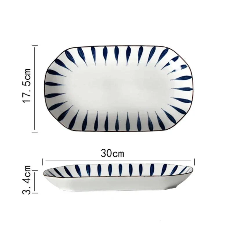 Oval Ceramic Dinner Plates: Elegant Tableware for Desserts -