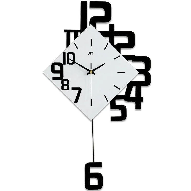 Oversized Pendulum Silent Wall Clock for Livingroom - 