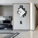 Oversized Pendulum Silent Wall Clock for Livingroom