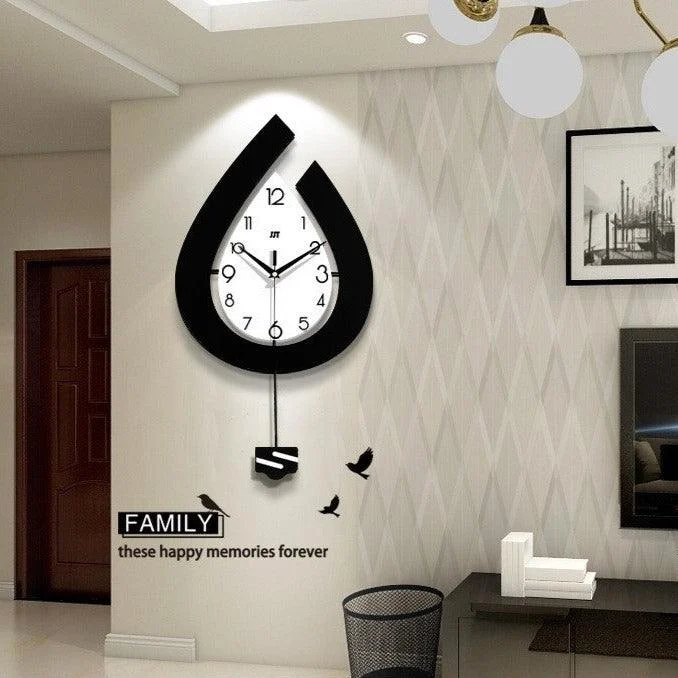 Oversized Pendulum Silent Wall Clock for Livingroom -
