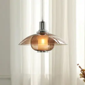 Homeko Flying Saucer Clear Glass Pendant Light