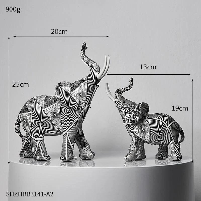 Painted Elephant Sculpture -