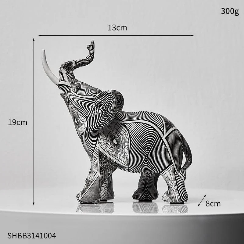 Painted Elephant Sculpture -