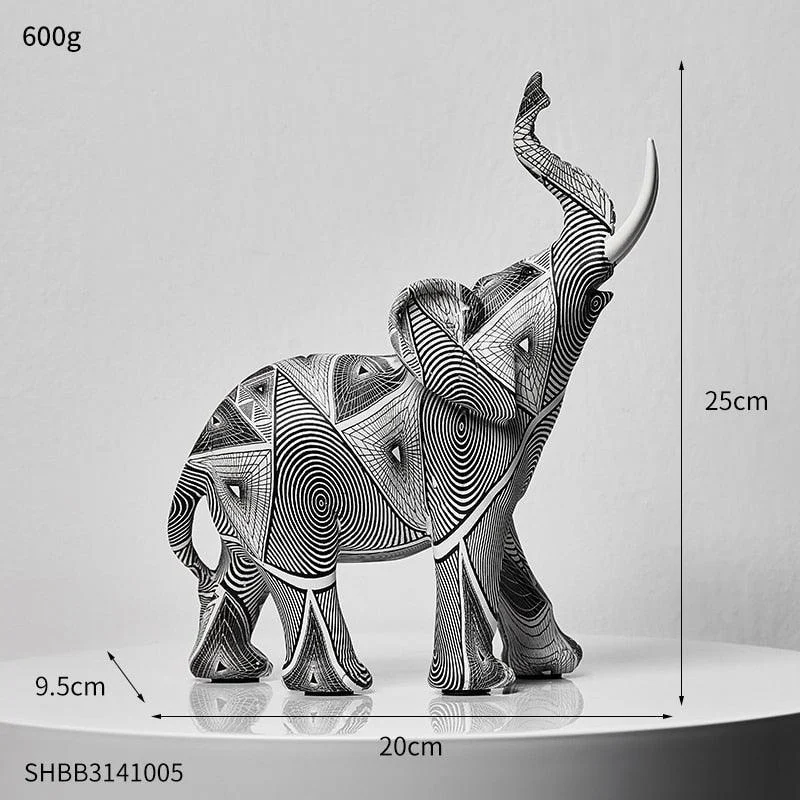 Painted Elephant Sculpture -