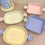 Pastel Ceramic Barbecue Plate with Double Ears