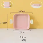 Pastel Ceramic Barbecue Plate with Double Ears