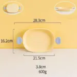 Pastel Ceramic Barbecue Plate with Double Ears