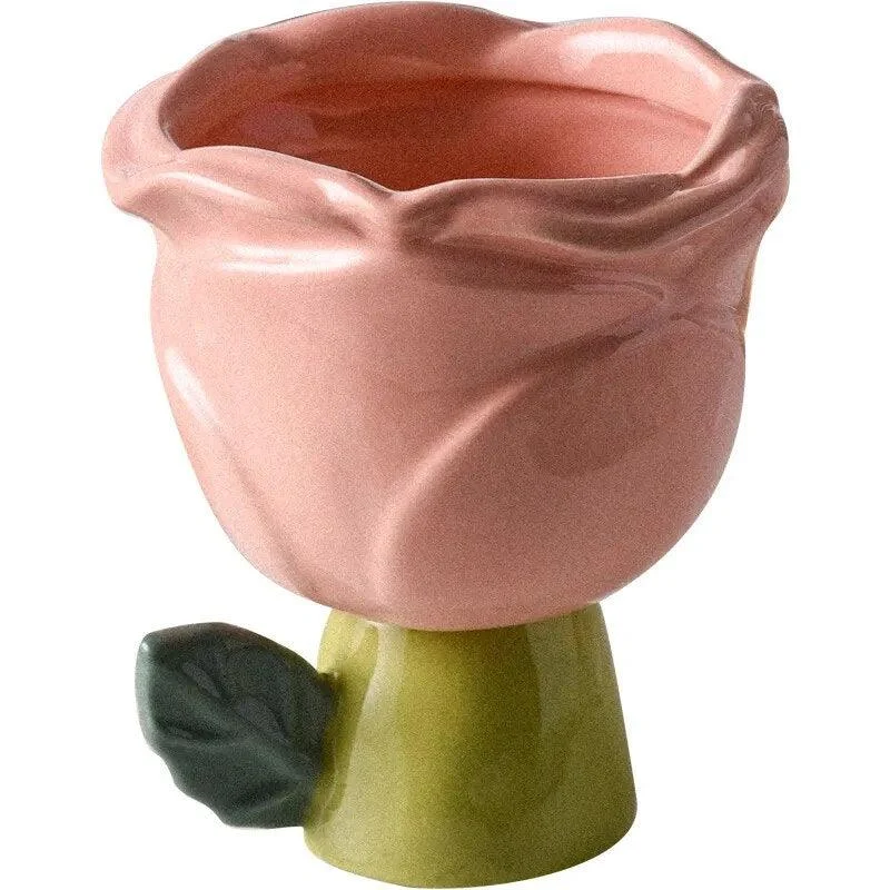 Pastel Ceramic Rose Mug -