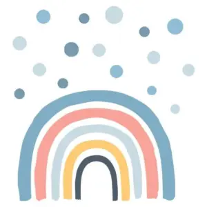 Pastel Polka Dot Rainbow Wall Sticker
