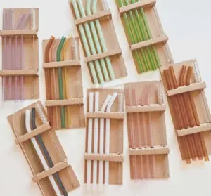 Pastel Reusable Colored Glass Straws Set