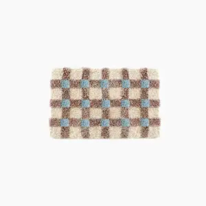 Pastel Tone Checkerboard Bedside Rug