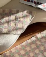 Pastel Tone Checkerboard Bedside Rug