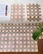Pastel Tone Checkerboard Bedside Rug