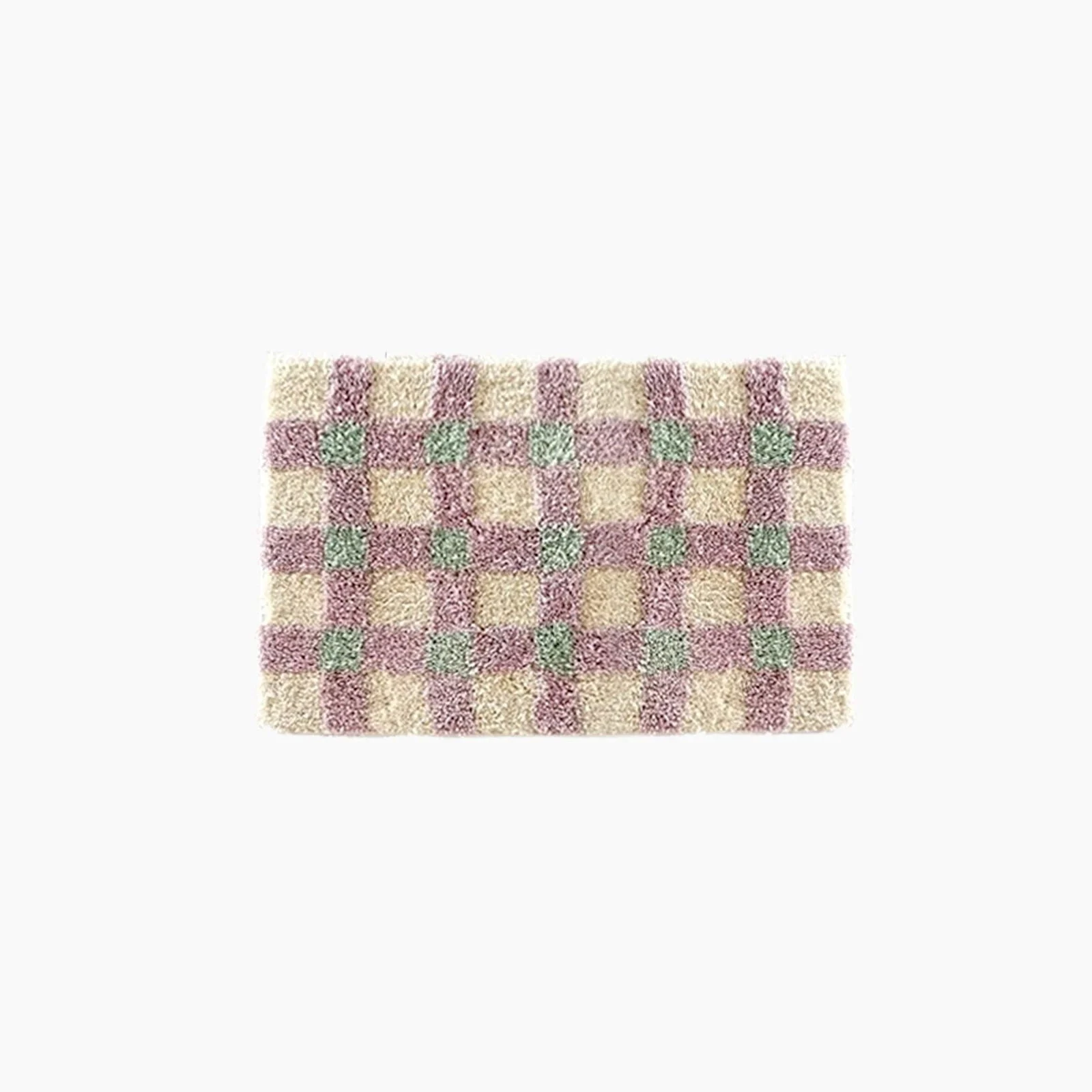 Pastel Tone Checkerboard Bedside Rug -