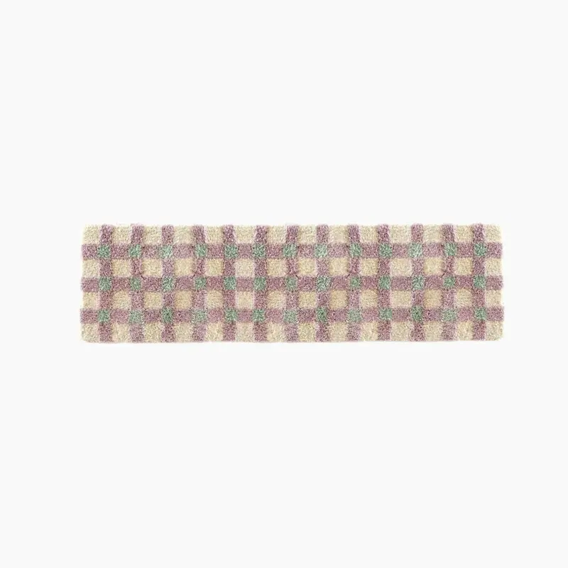 Pastel Tone Checkerboard Bedside Rug