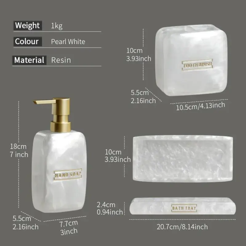 Pearl 3 Piece Bathroom Set