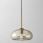 PendantLampCognacGlassModernMinimalist1 LightLightingForDiningTable Homeko1