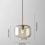 PendantLampCognacGlassModernMinimalist1 LightLightingForDiningTable Homeko10