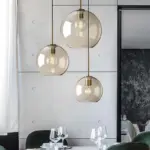 PendantLampCognacGlassModernMinimalist1 LightLightingForDiningTable Homeko13